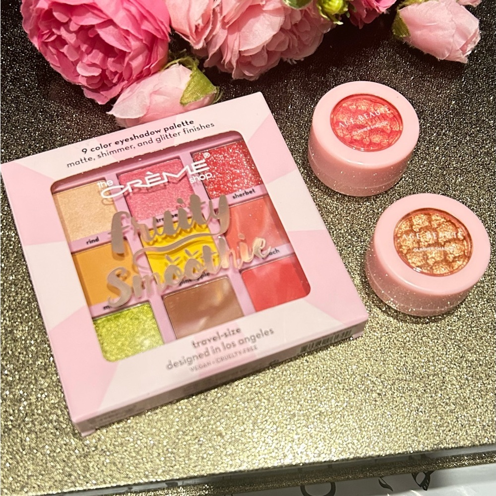 ✨ The Crème Shop Fruity Smoothie Eyeshadow Palette & Ace Beaute Glimmer Shadow - Picture 1 of 15
